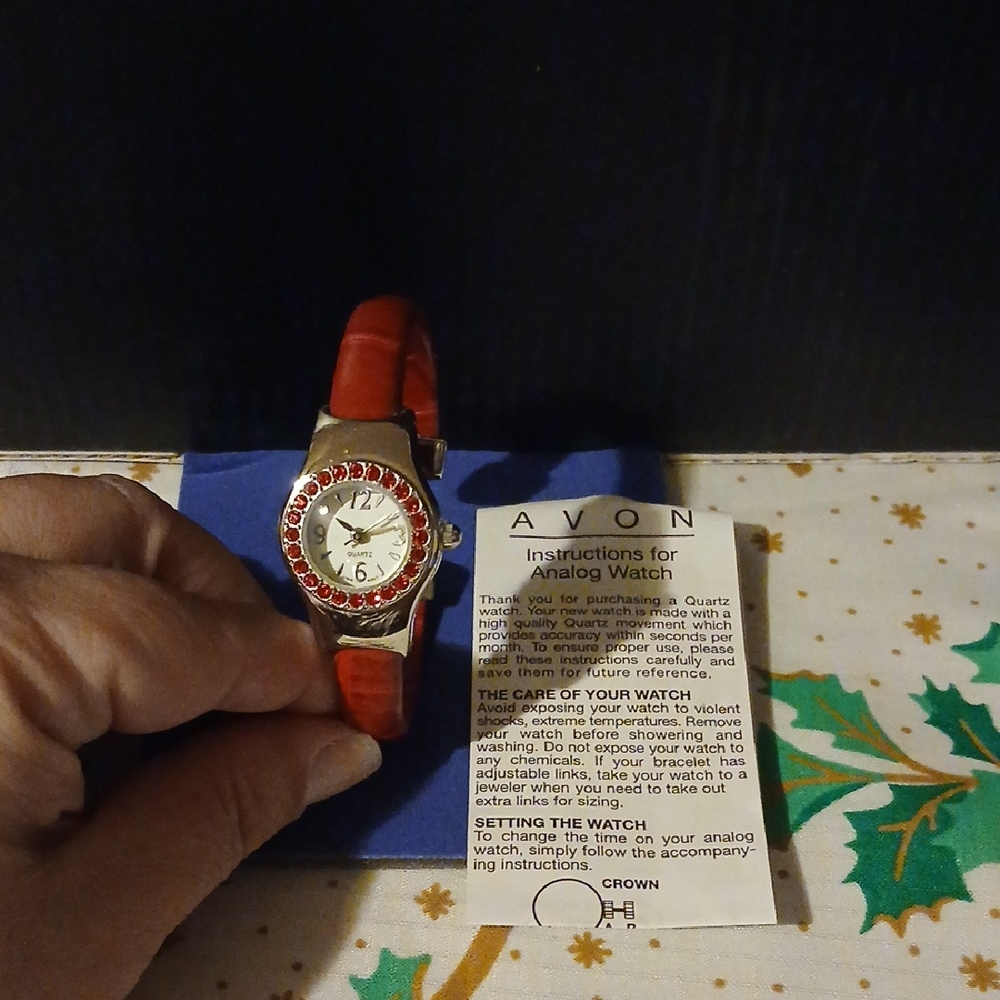 Avon July Birthstone Cuff Watch  Might Need Battery